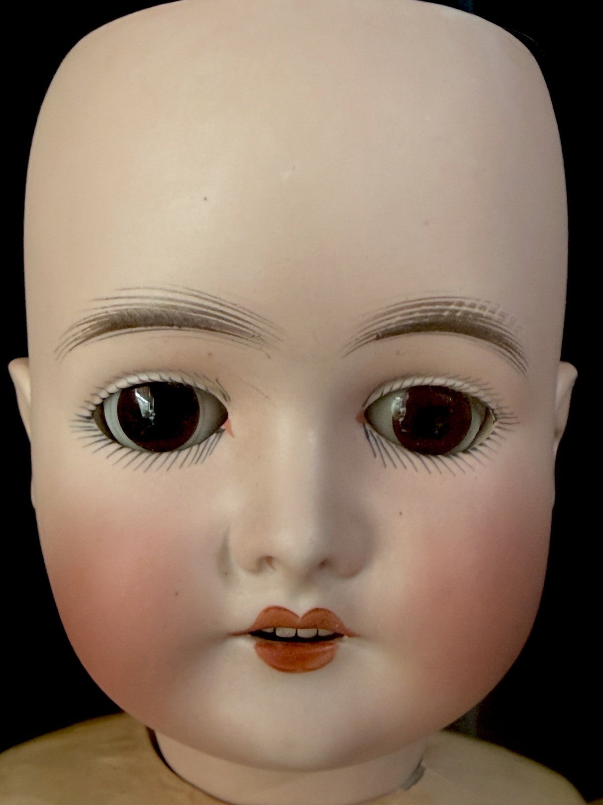 Antique German Queen Louise Doll Bisque Head Composition Body 24” Doll