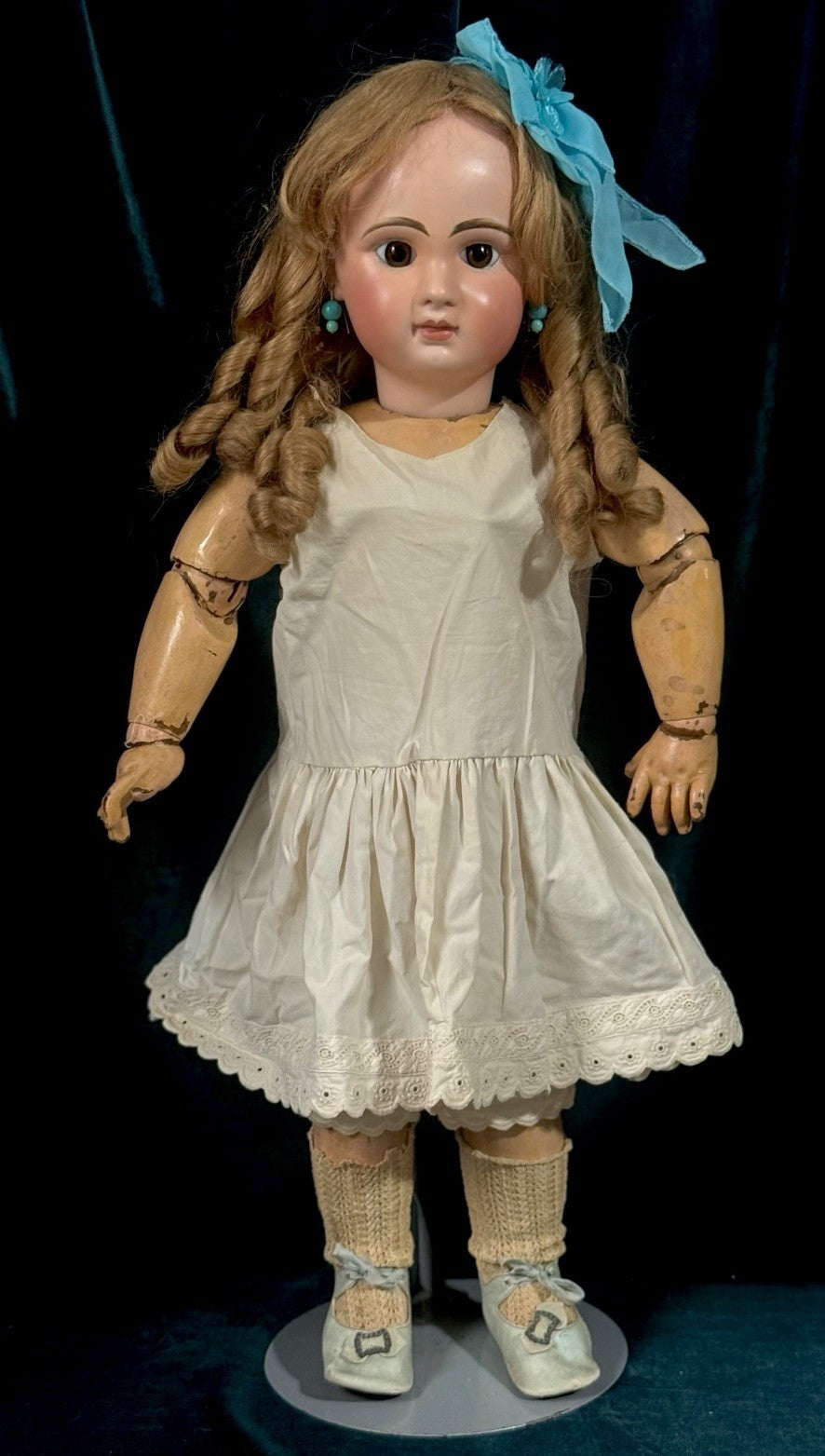 Antique French Tete JUMEAU 27” Doll Bisque Head Composition Body - Restored