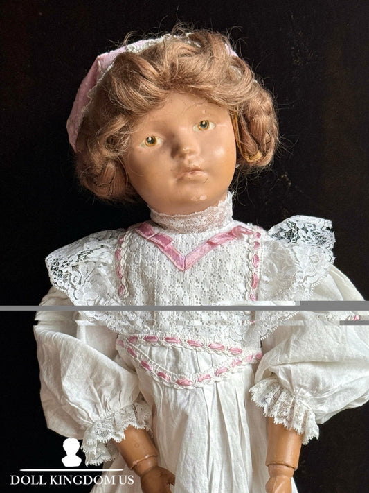Large Antique American 21” Schoenhut 308 Series Wooden Girl Doll