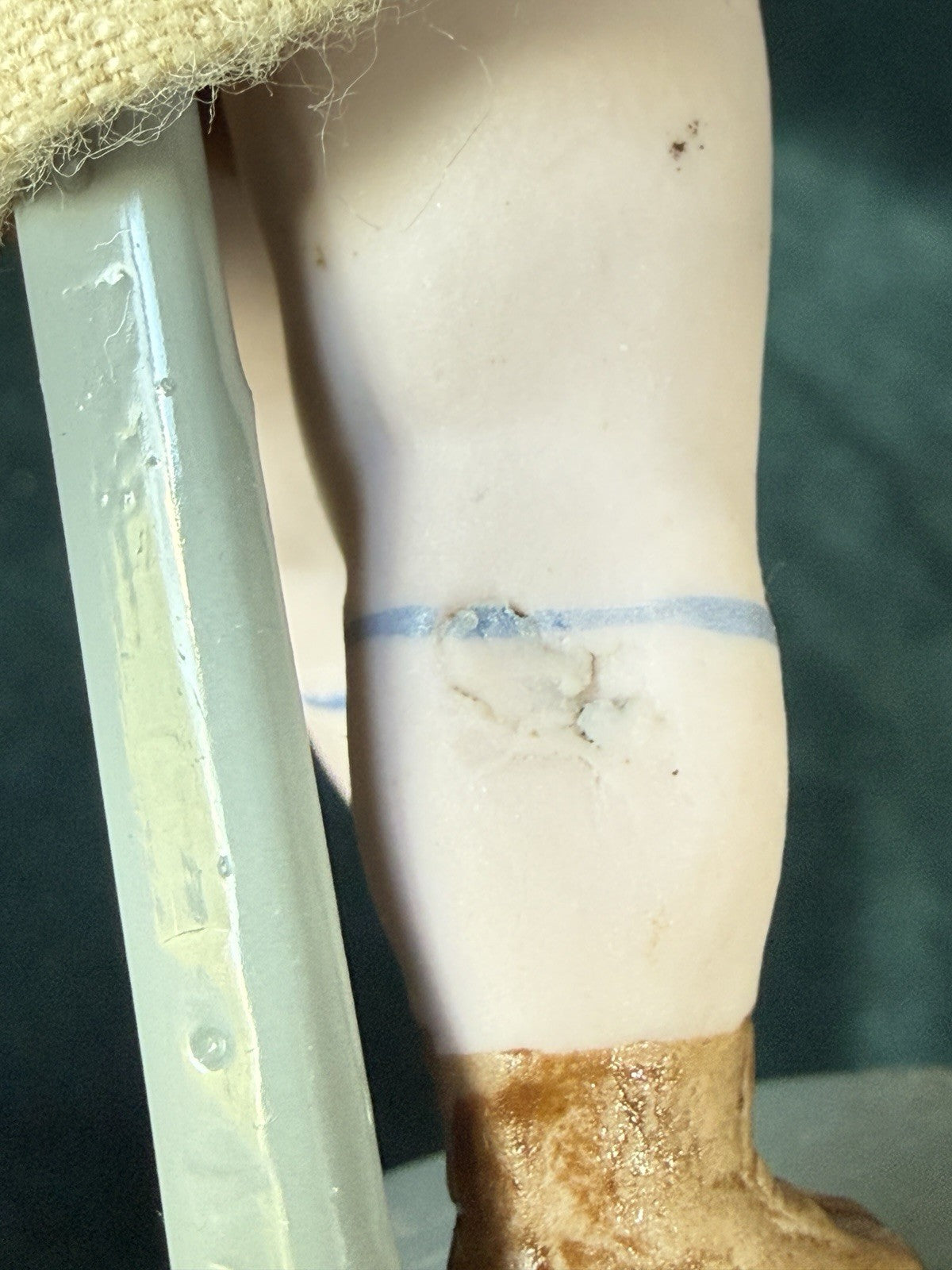 Antique German All Bisque Hertwig (?) Googly Type 4 1/4” Character Doll