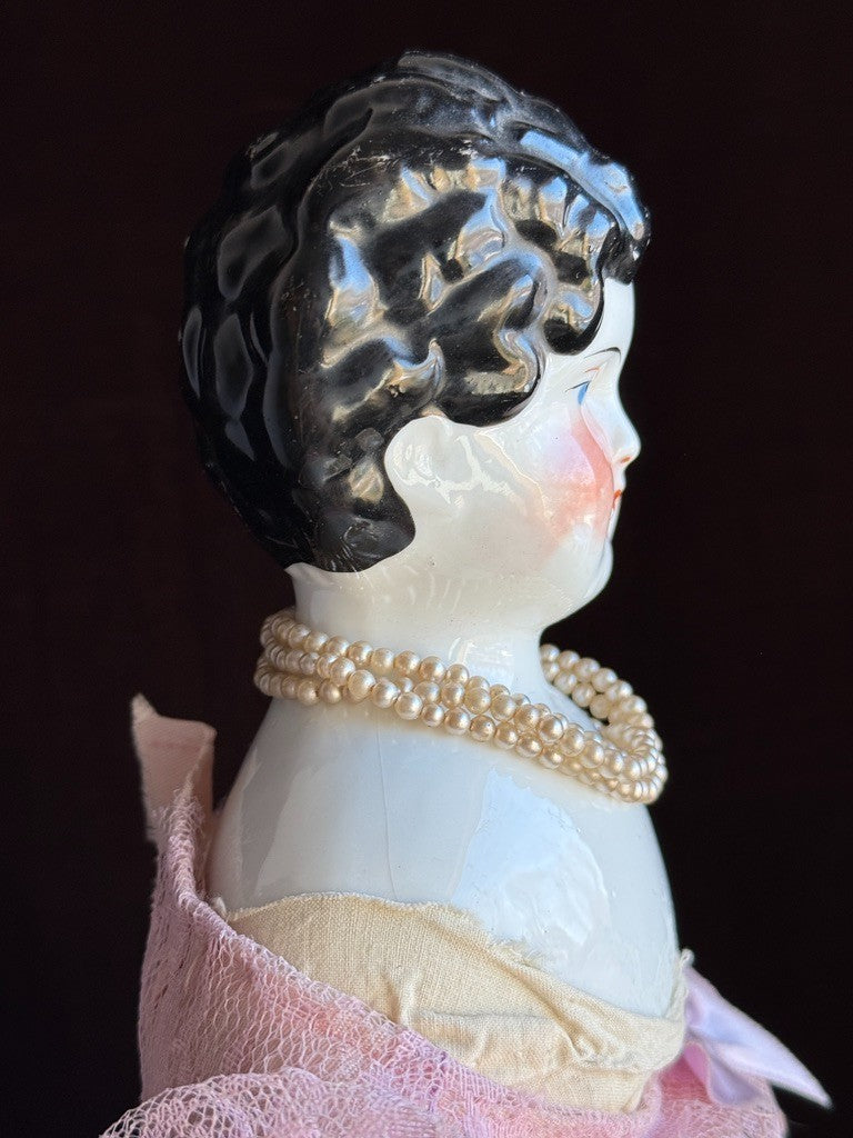 Antique German 22" Bawo & Dotter Brunette China Head Doll