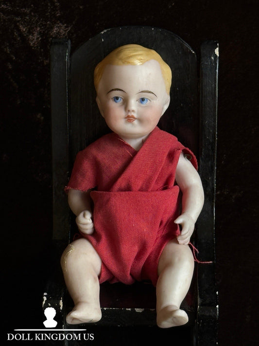Antique German Kestner (?) 5” All Bisque Mignonette Dollhouse Baby Doll