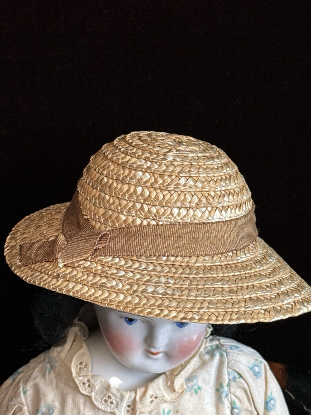 Antique German 21” Biedermeier Bald China Shoulder Head Doll