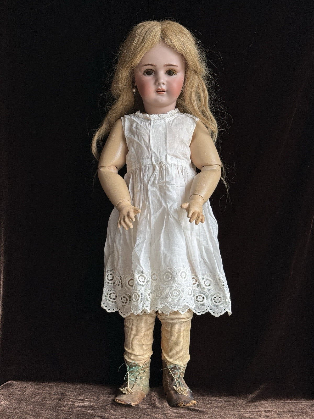 Large Antique German French 30” Tete Jumeau Simon Halbig Dep Bisque Head Doll