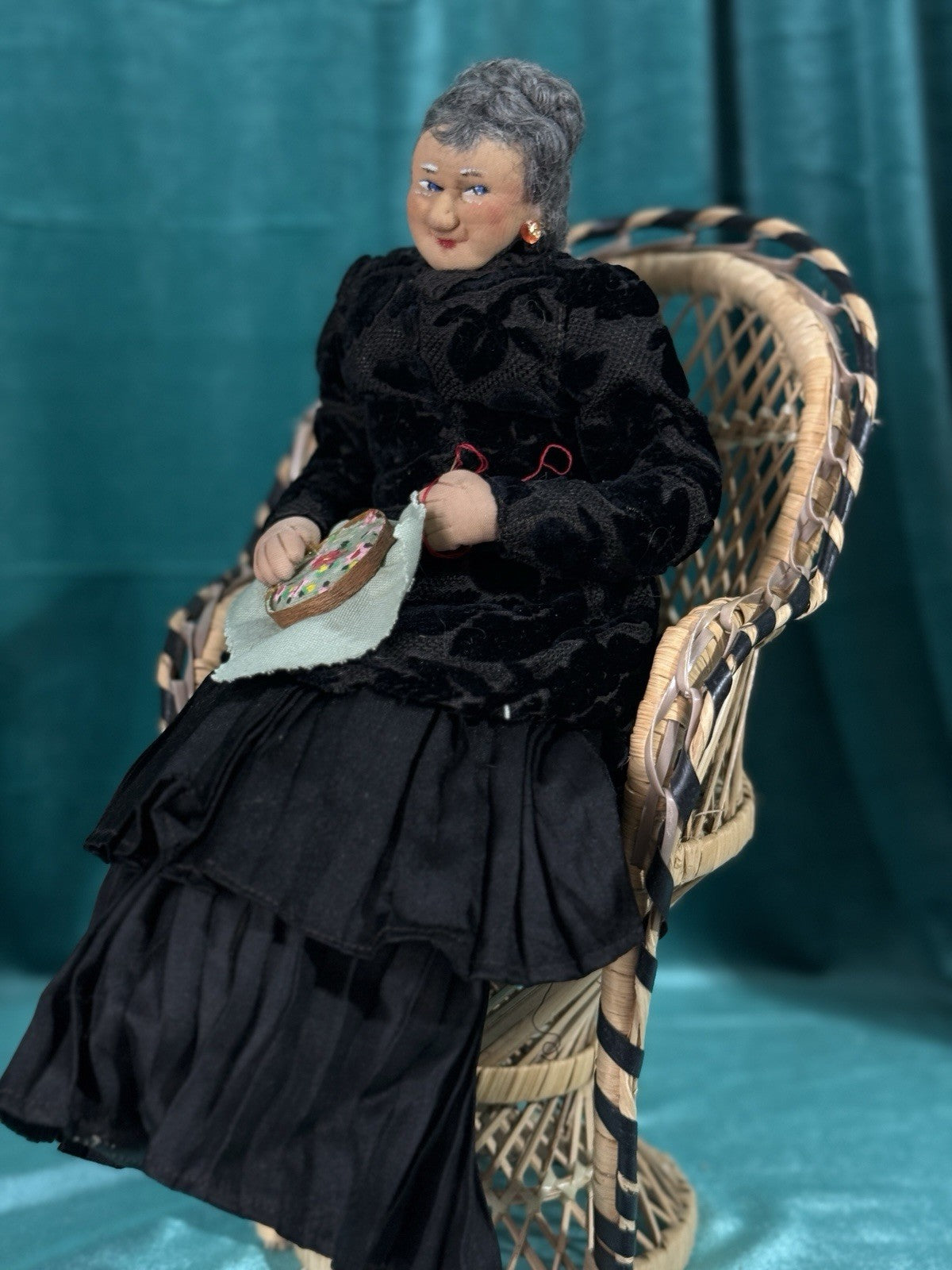 Lot Of 2 Antique 1940’s (?) French  Ravca Cloth  11.5” Dolls