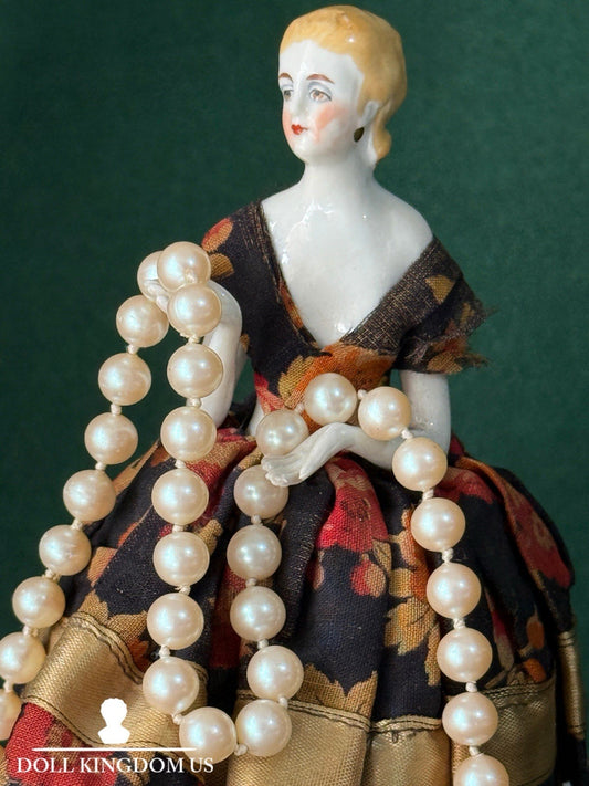 Antique German Pin Cushion Half Doll With Dress