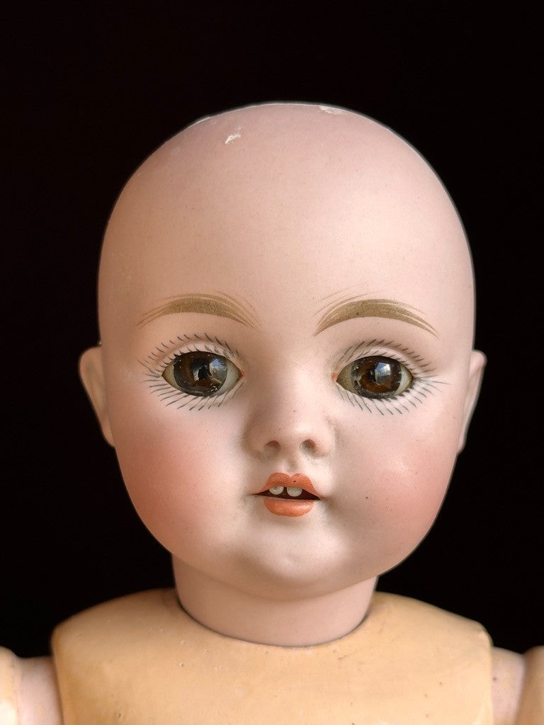 Antique German 12” Kestner 143 Bisque Head Doll with Trunk and Extras