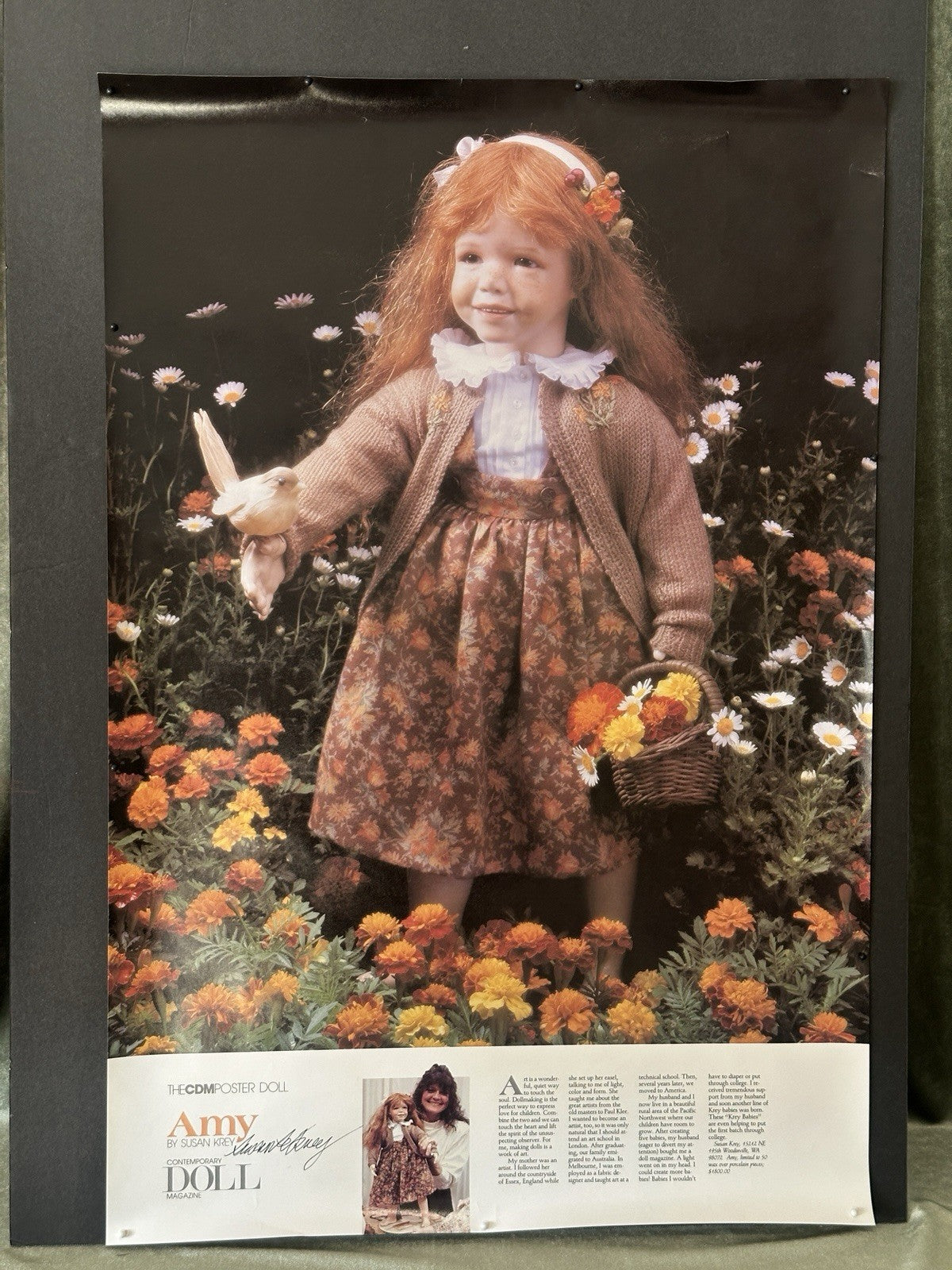 Collectible Artist Susan Krey Baby 22” Doll “Amy” Wax Over Porcelain  LE 50