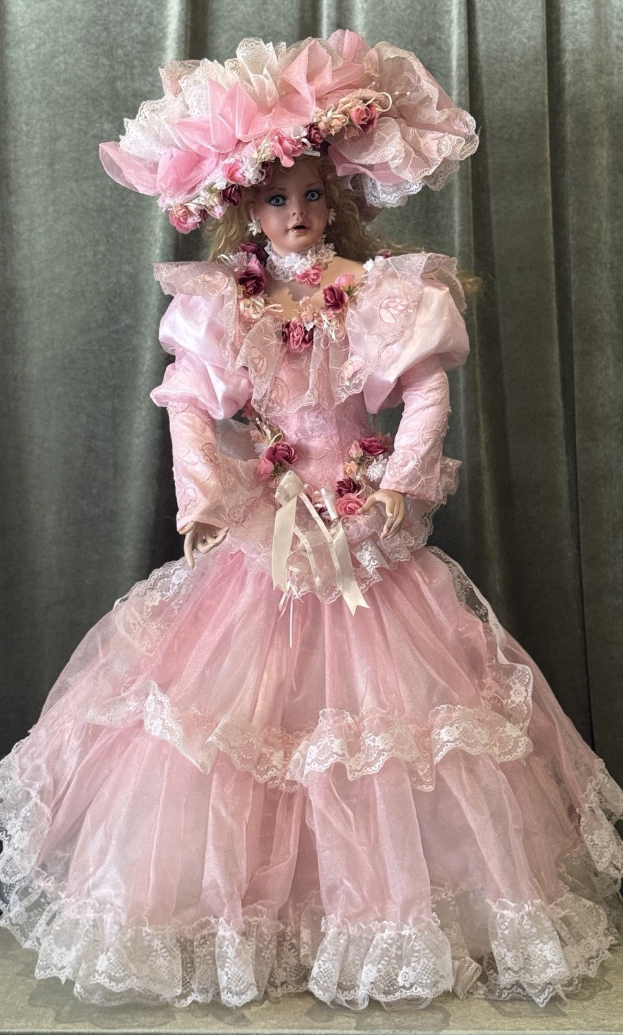 Collectible Large 42” Porcelain Doll “Echo ” by Rustie LE 2000 COA/Stand