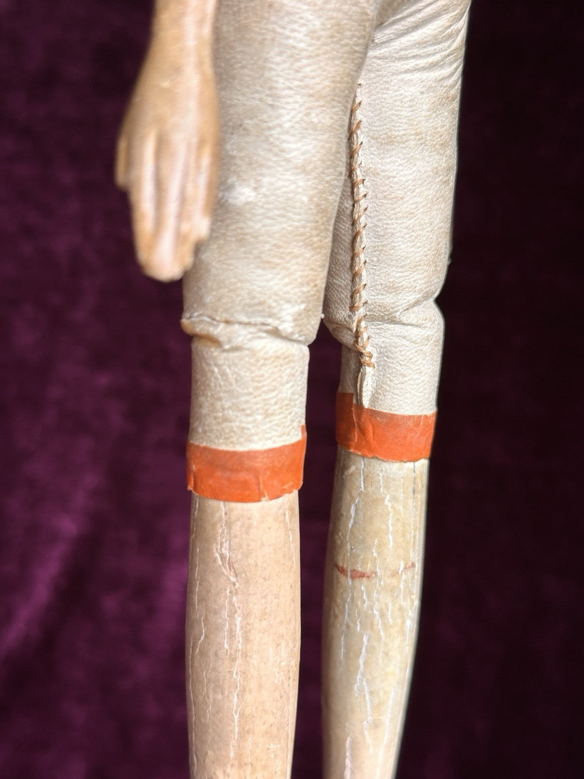Large Antique German 15.5” Papier Mache Milliner’s Model Covered Wagon Doll