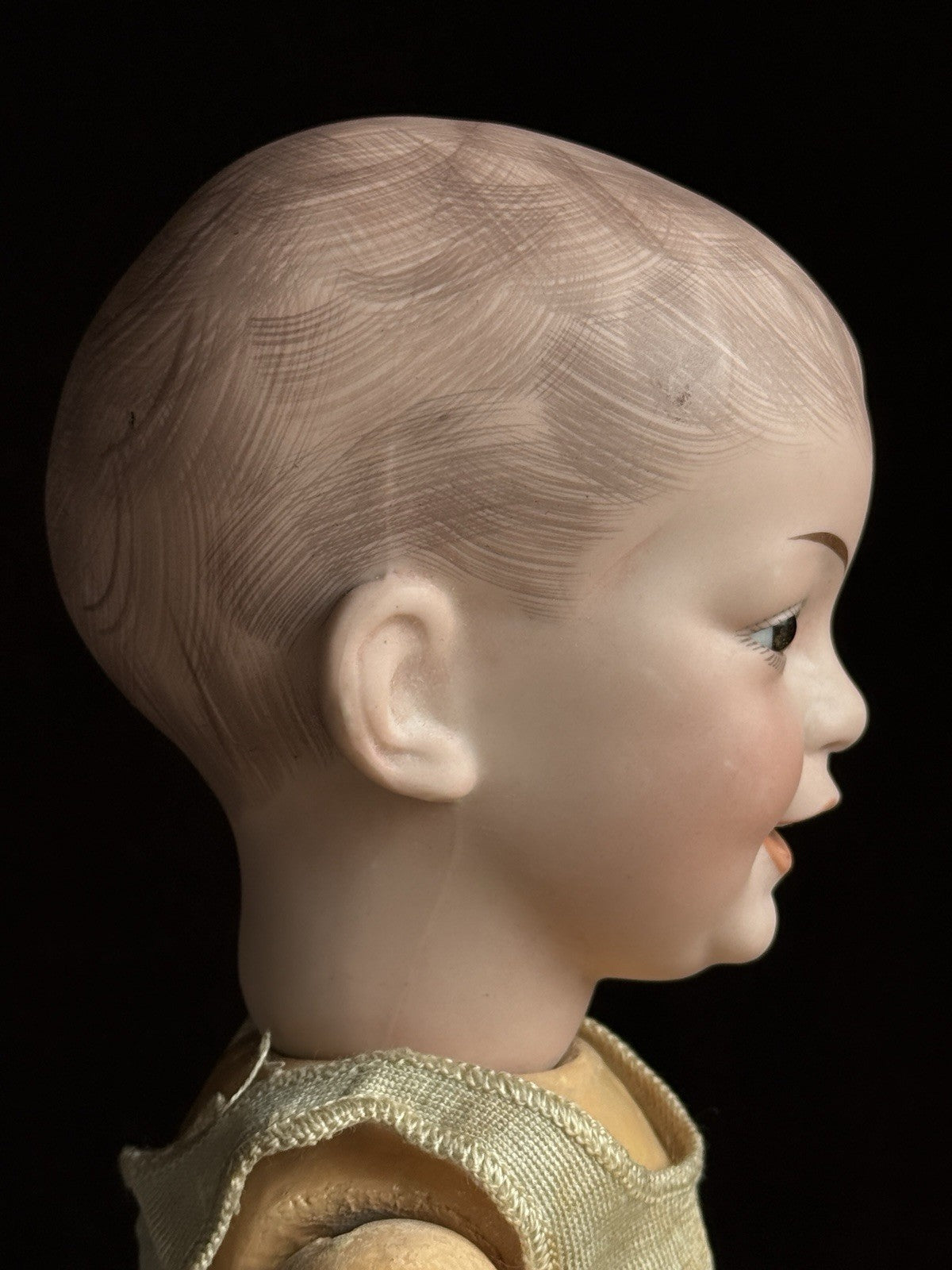 Antique French 20” SFBJ 227 Bisque Head Smiling Boy Character Doll