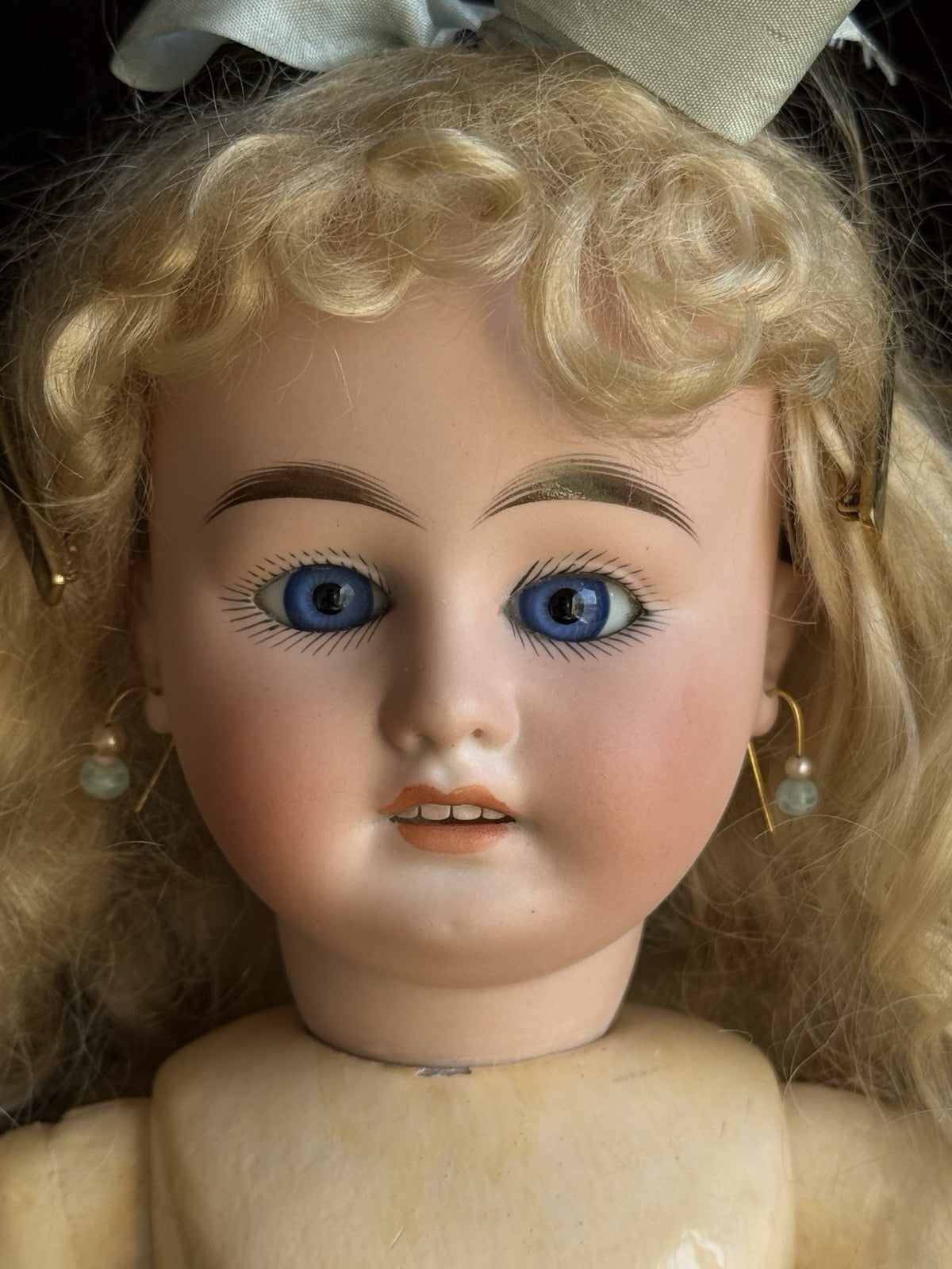 Antique German 16” Gebrüder Kuhnlenz 44-26 Bisque Head Doll