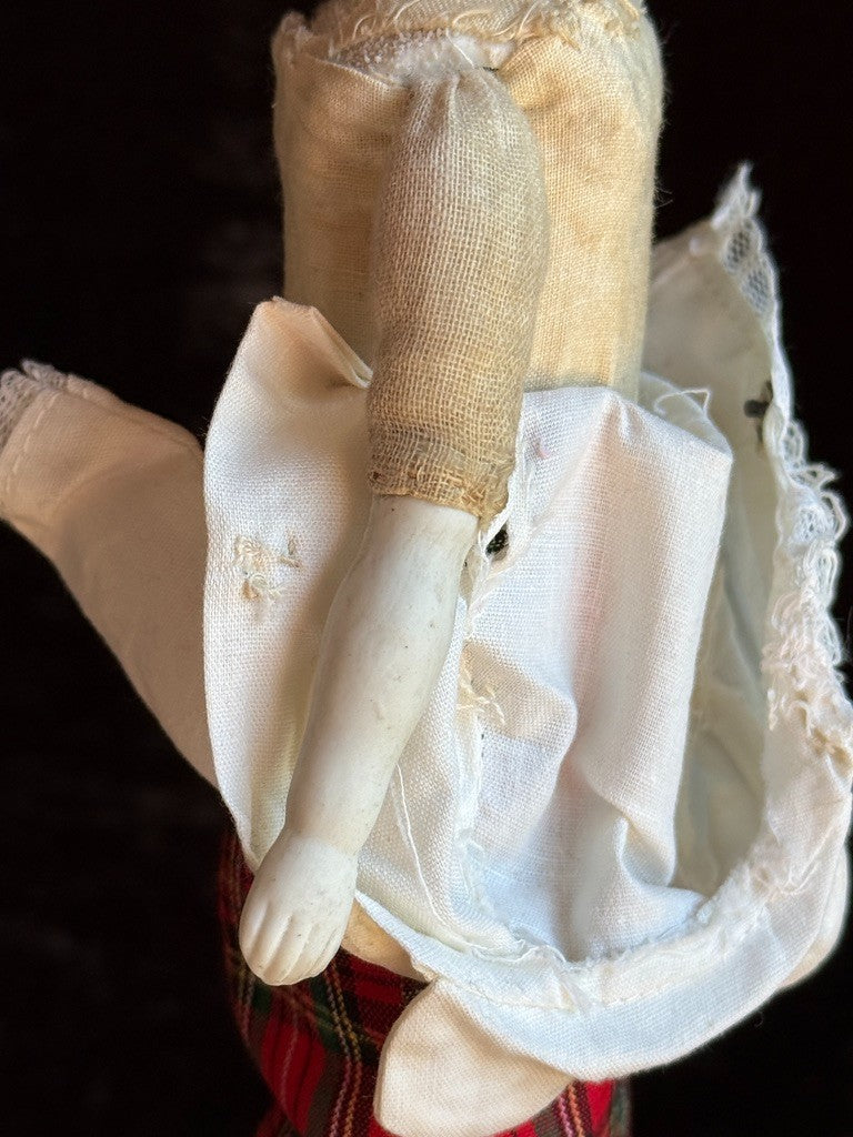 Antique German 10.5" Hertwig Snow Baby Style Molded Hat Parian Doll
