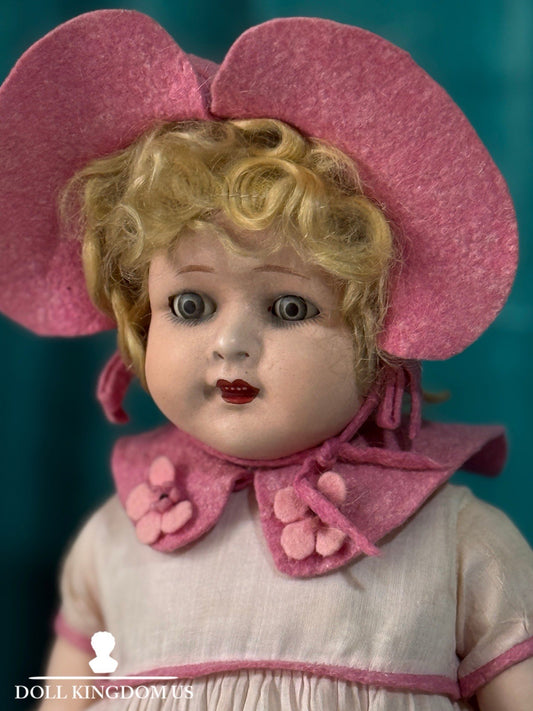 Unidentified German (?) Antique  Composition 19” Doll Sleepy Eyes