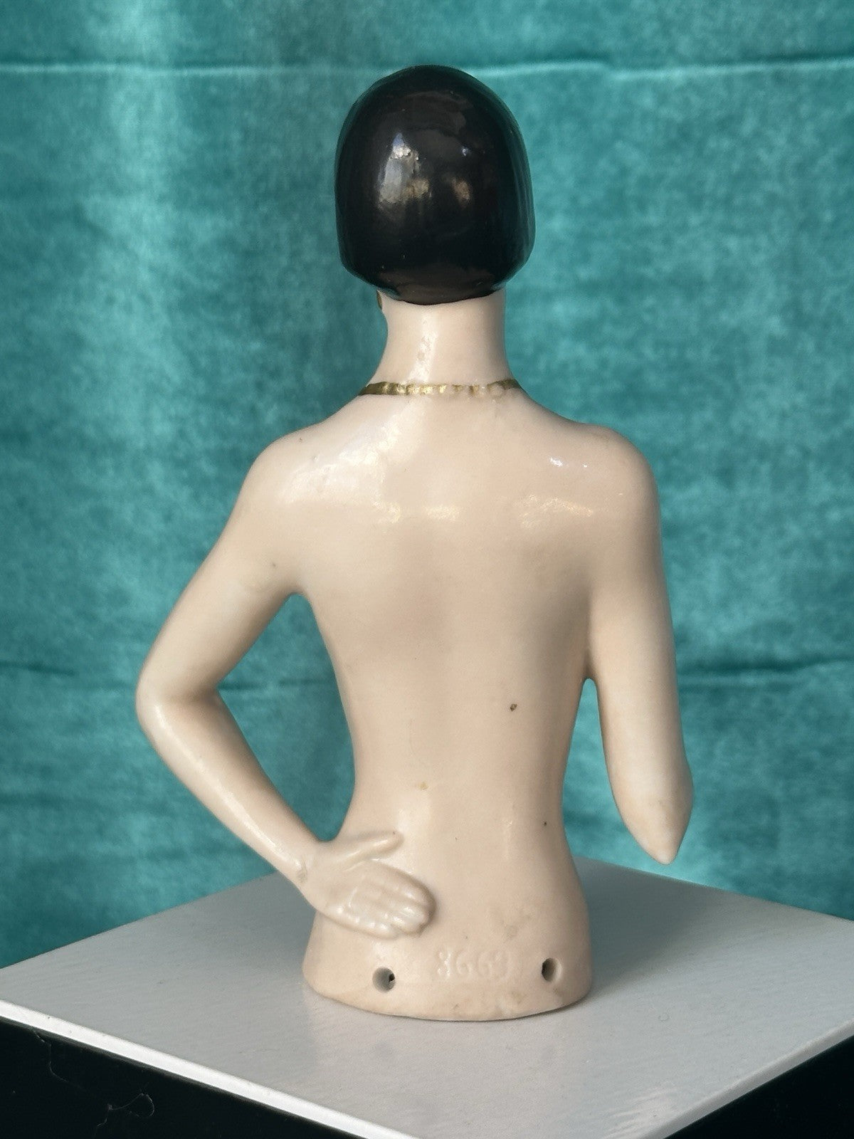 Antique German Art Deco Flapper Pin Cushion Half 5 1/2” Doll