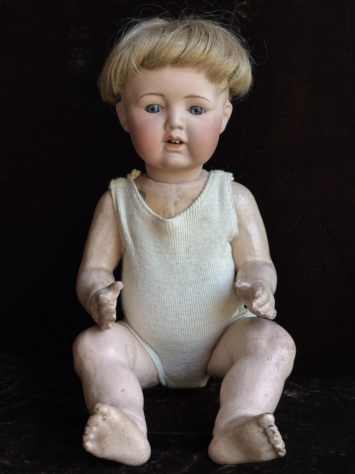 Antique Japanese 16” Yamato Nippon Bisque Head Baby Doll