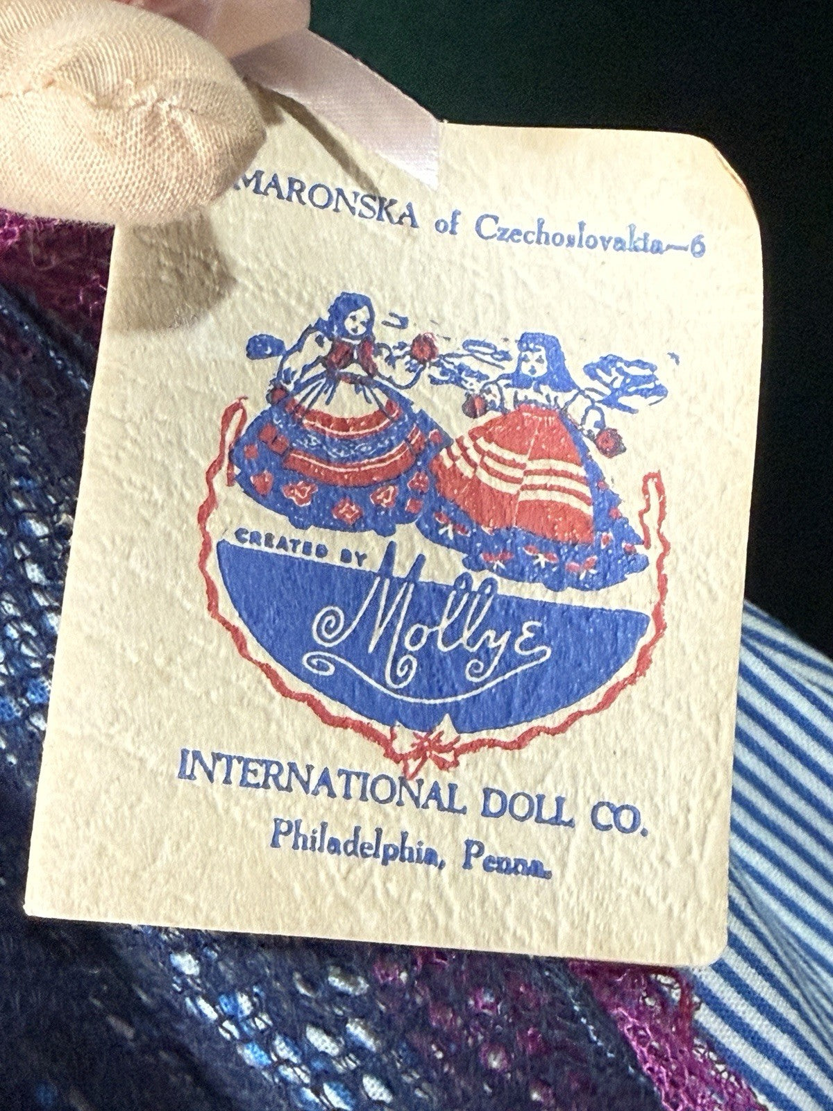 Lot Of 2 Cloth Mask-Face International Dolls; Original Box