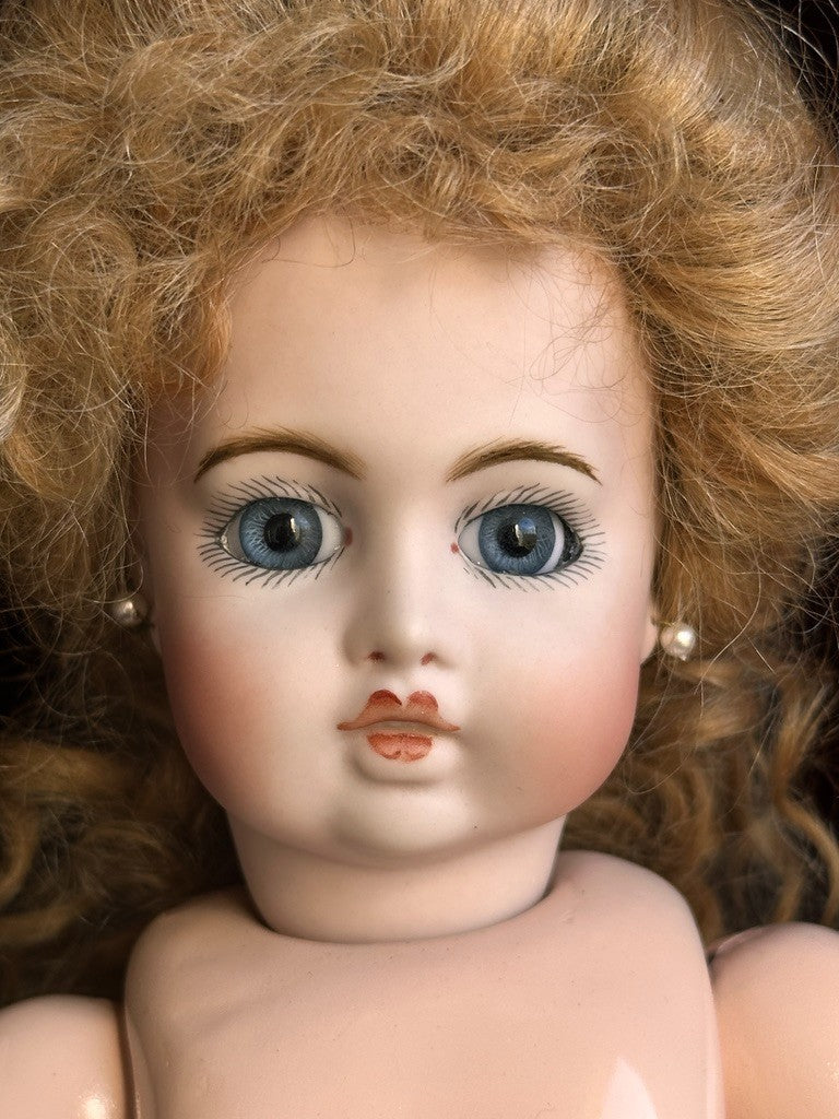 Vintage Porcelain Composition 12.5” Reproduction of Antique French Bru Jne Doll