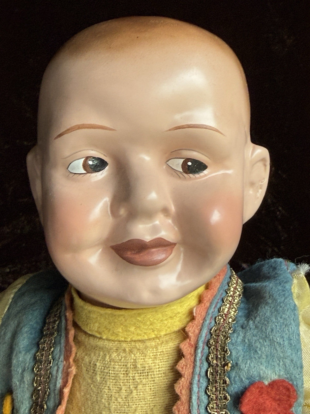 Lot of 2 Unidentified Vintage European (?) Composition Cloth Dolls