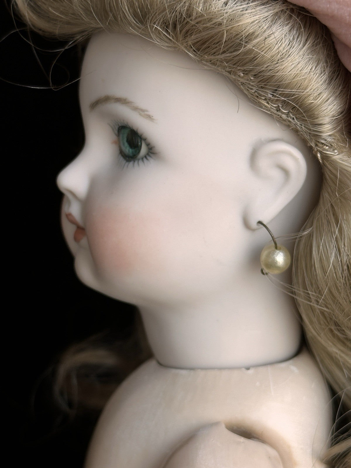 Vintage 12.5” Porcelain Comp Reproduction of Antique French Andre Thuillier Doll