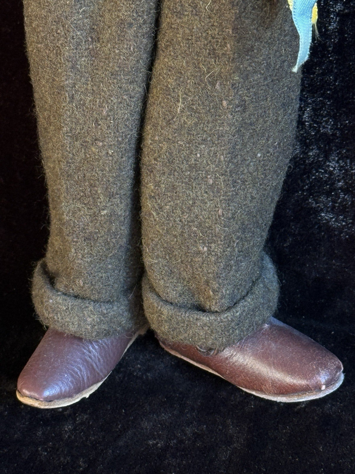 Vintage Art Deco 14” French Boudoir Style Cloth Face Mask Smoker Character Doll