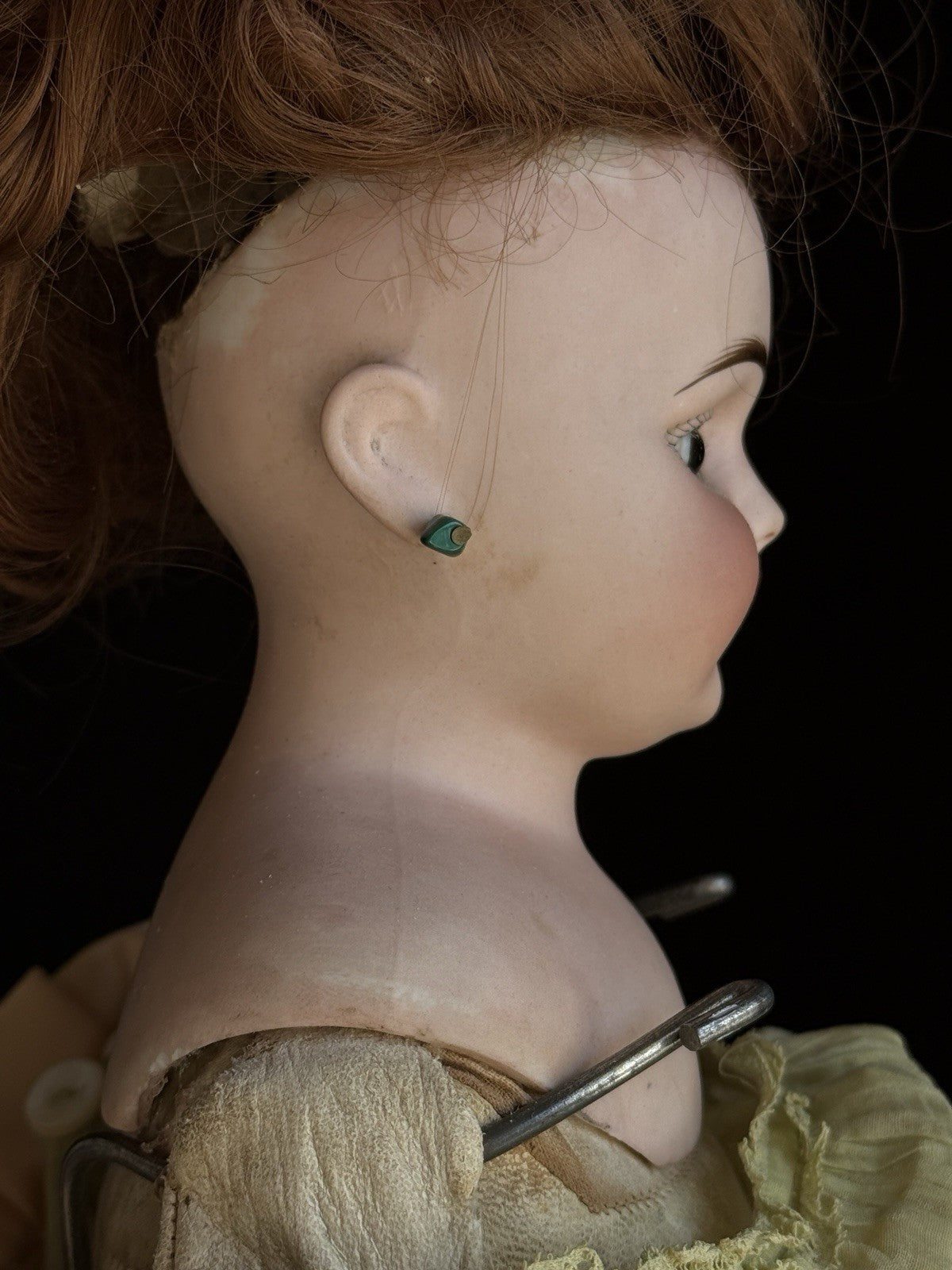 Antique German 20” Gebrüder Kuhnlenz (?) Bisque Shoulder Head Doll