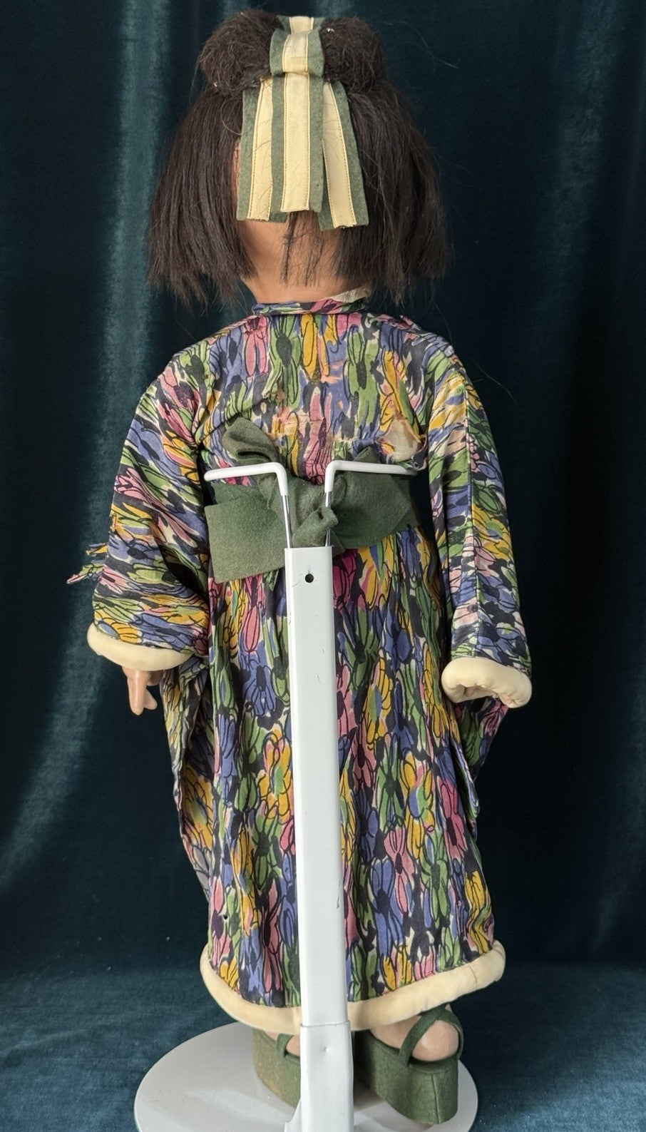 Antique Japanese Large 23” Ichimatsu Gofun Oriental Doll Open Mouth With Teeth