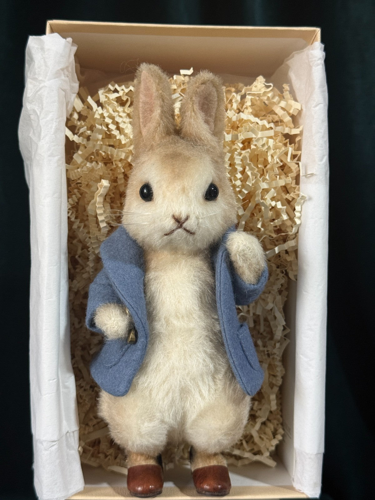 Collectible John Wright 8” Felt Peter Doll Beatrix Potter LE 500 in Box COA