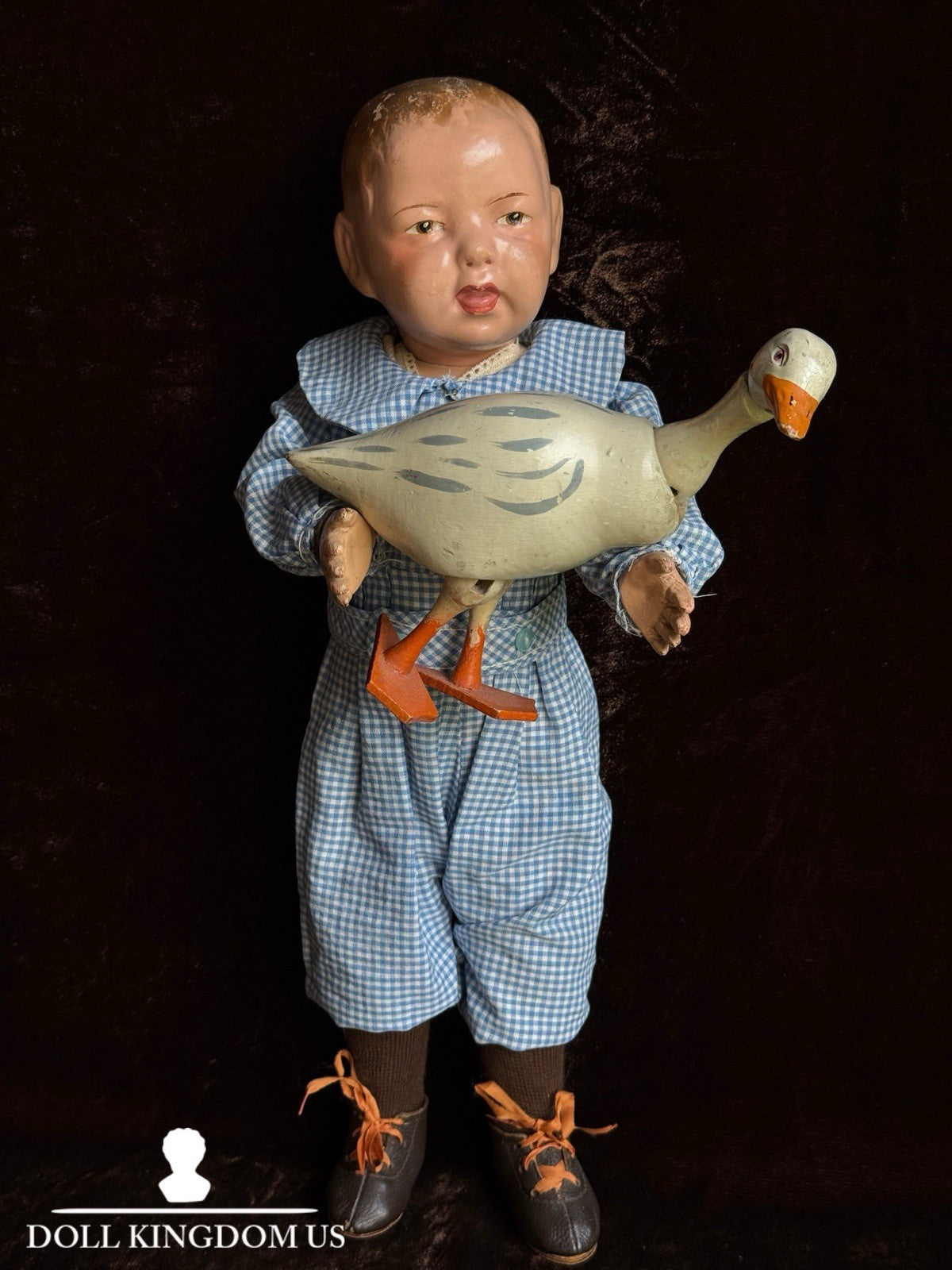 Rare Antique American 15” Schoenhut Tootsie Wootsie Wooden Jointed Boy Doll