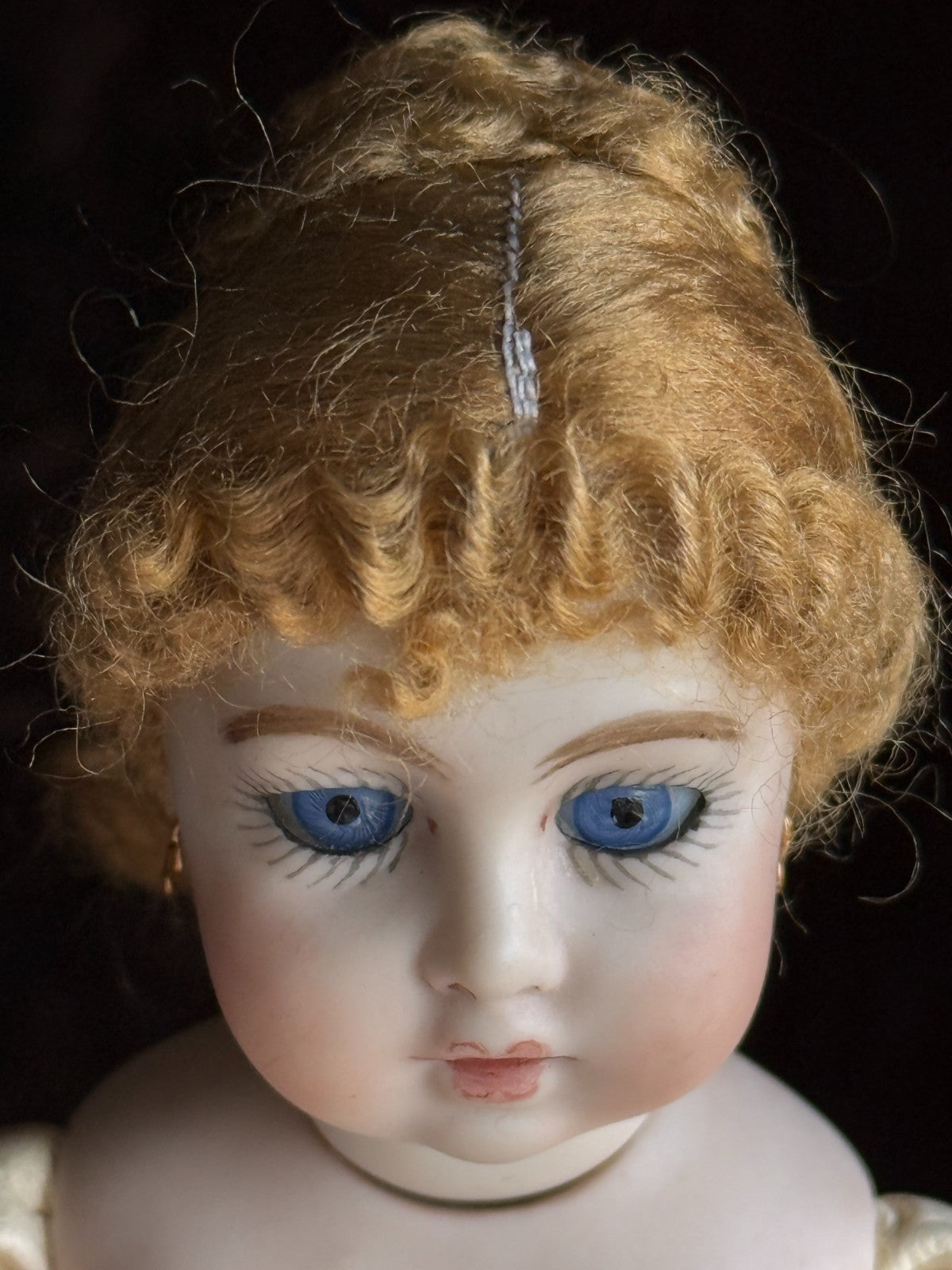 Miniature 7.5” Cathy Hansen Hand Signed Porcelain Repro of Antique Bru Doll