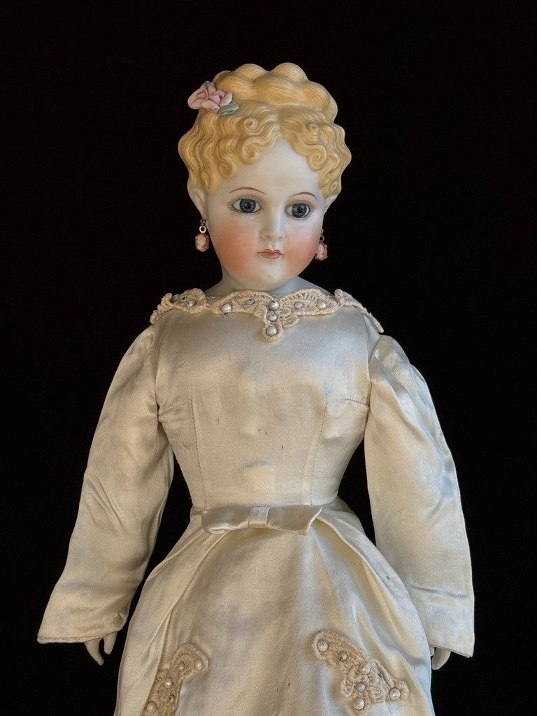 Vintage 1967 Reproduction of Turned Bisque Head Parian 18.5” Fashion Lady Doll