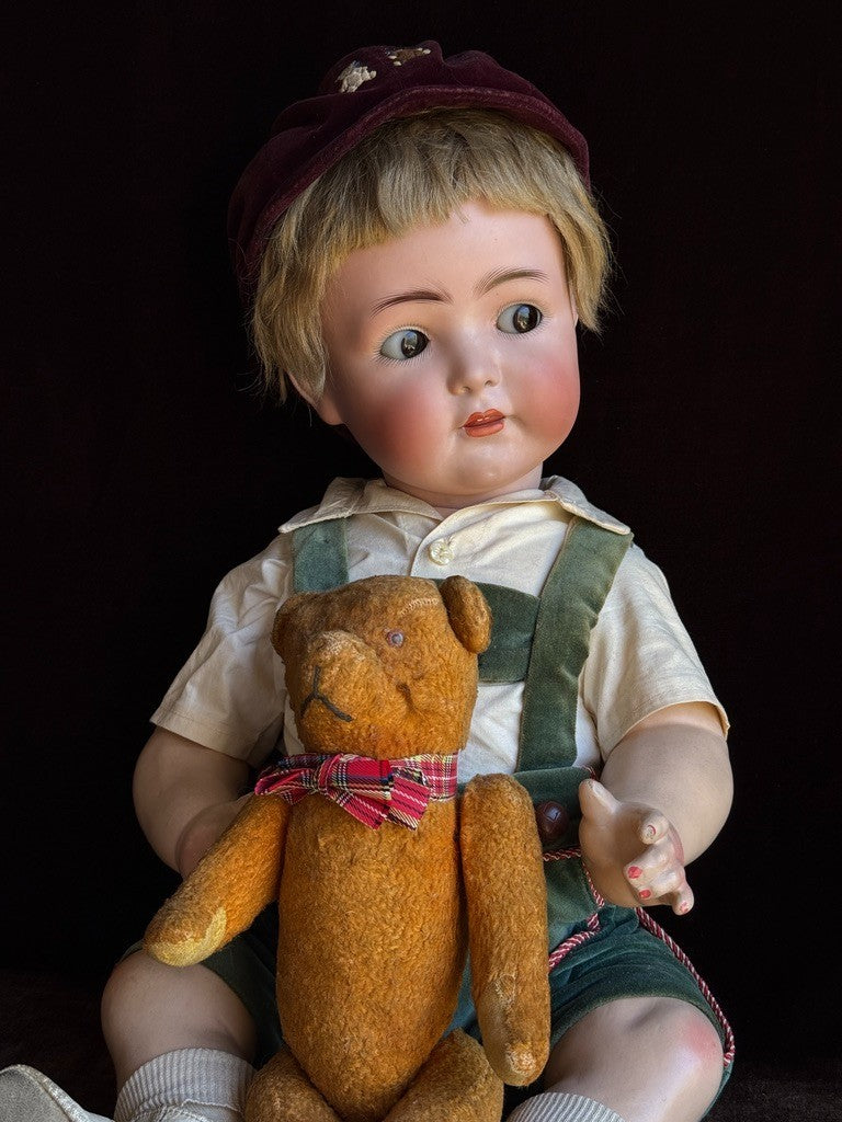 Antique German 21" Franz Schmidt 1295 Bisque Head Baby Doll Flirty Eyes