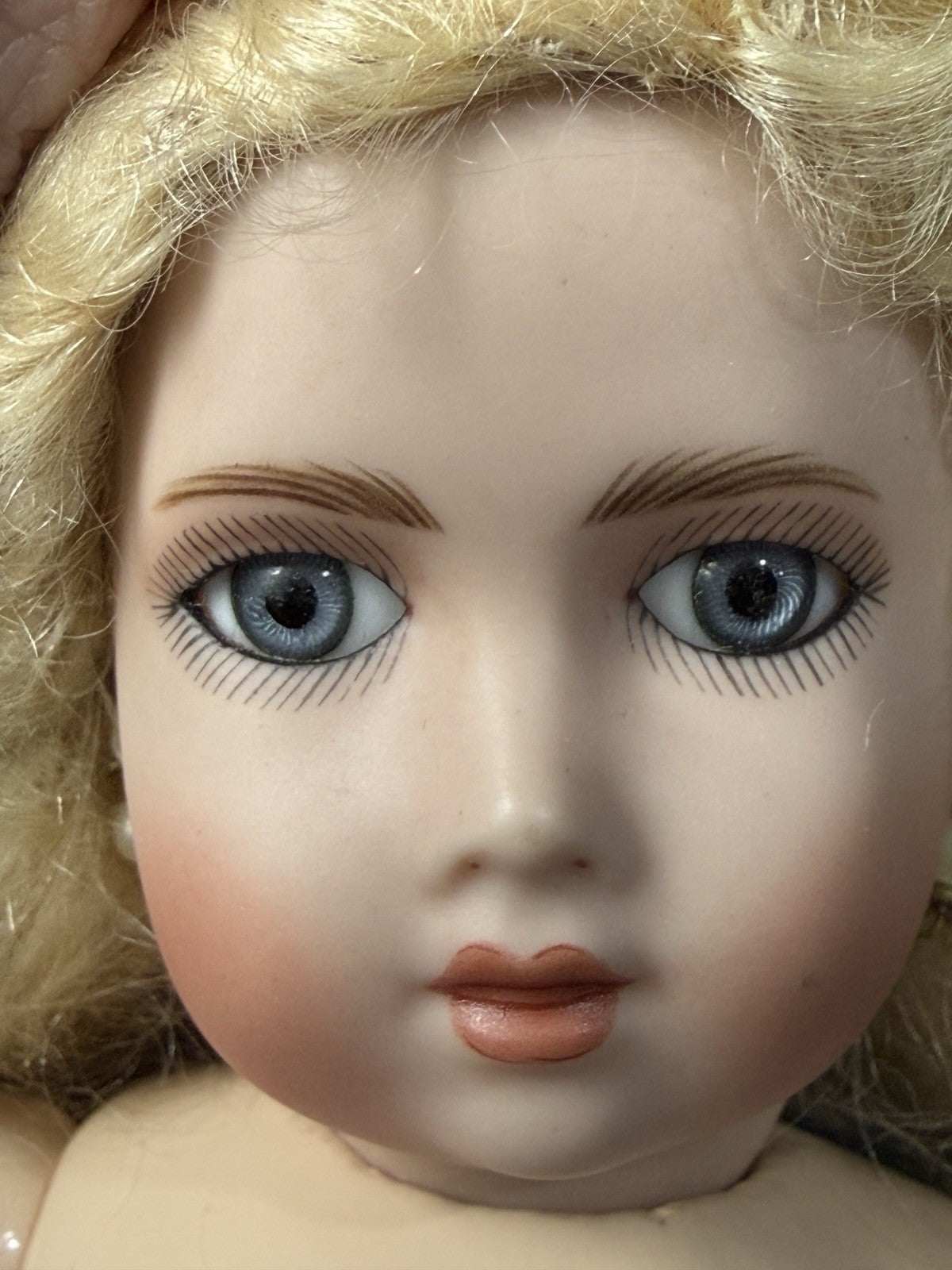 Porcelain/Composition 11” Reproduction of Antique French Bleuette Doll Skater
