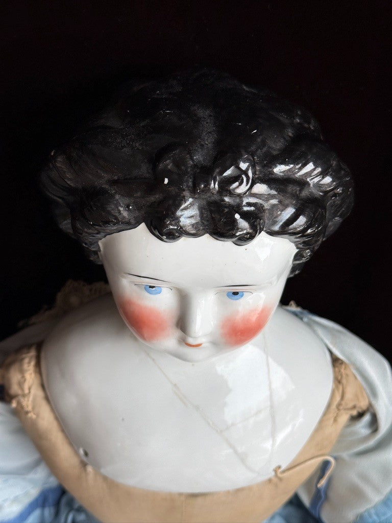 Rare Large Antique German 28” Dolly Madison China Head Doll