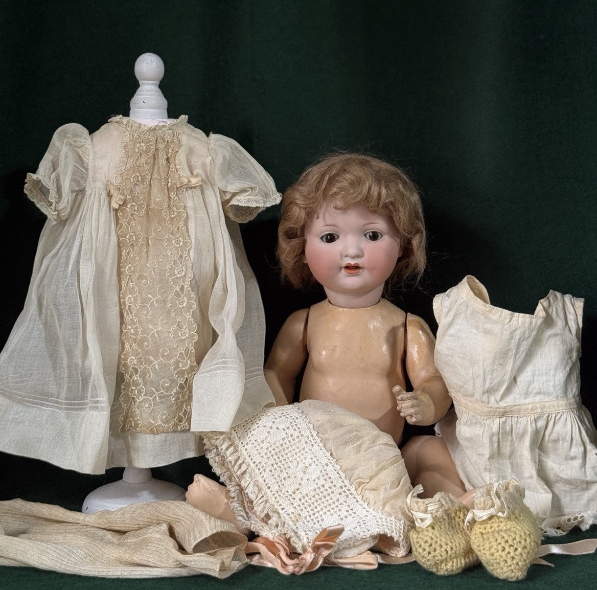 Antique German Armand Marseille Mold 985 Baby 17” Doll Bisque Head