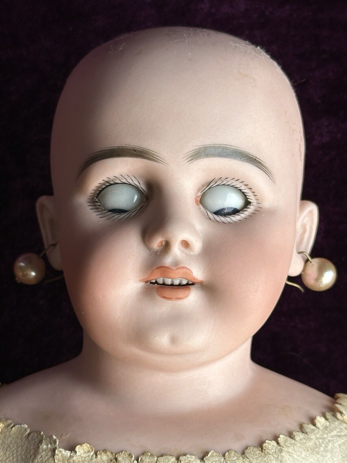 Antique German 21” Early Simon Halbig Bisque Shoulder Head Doll