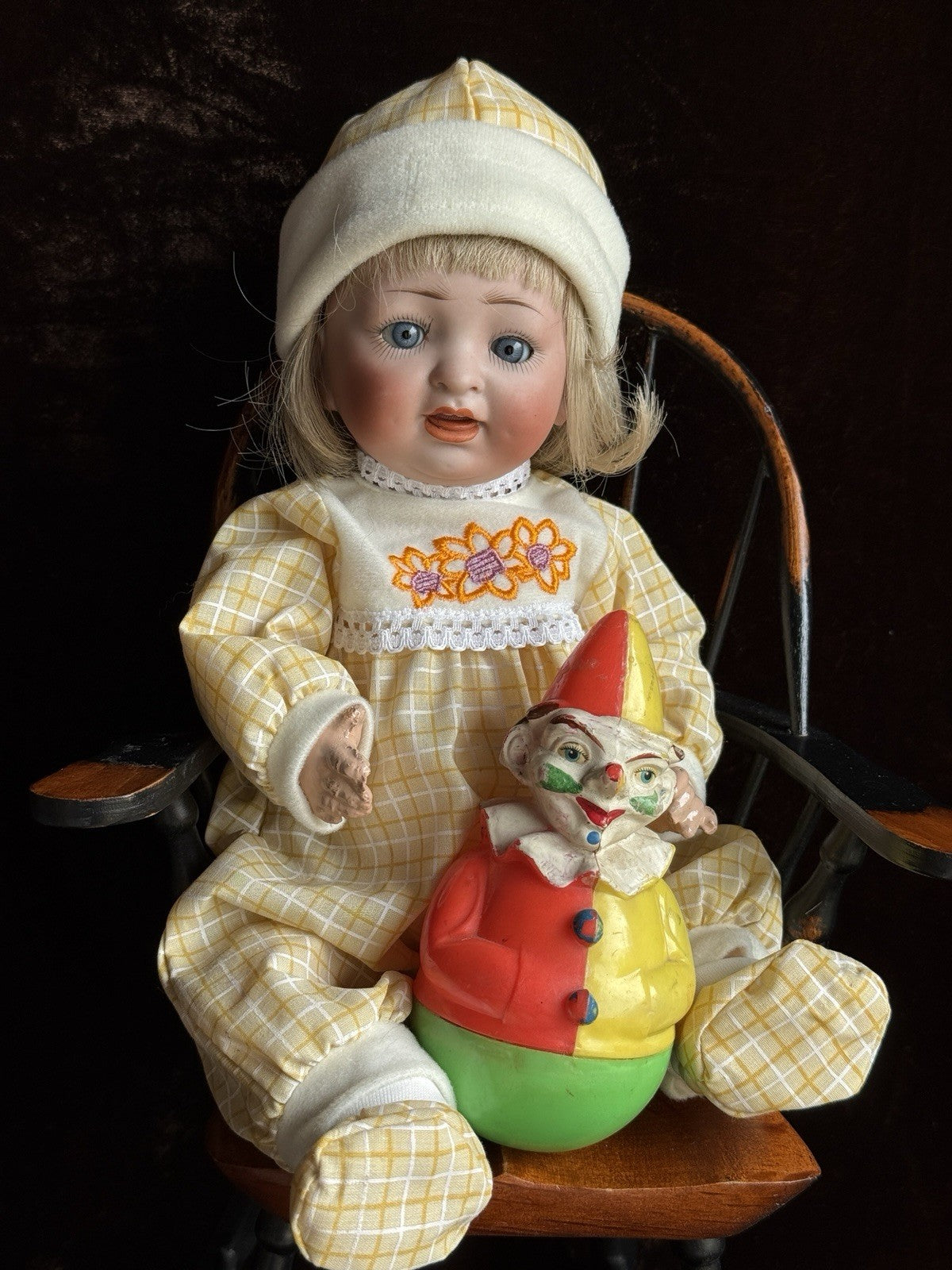 Antique German 11” Hertel Schwab 152 Bisque Head Baby Doll