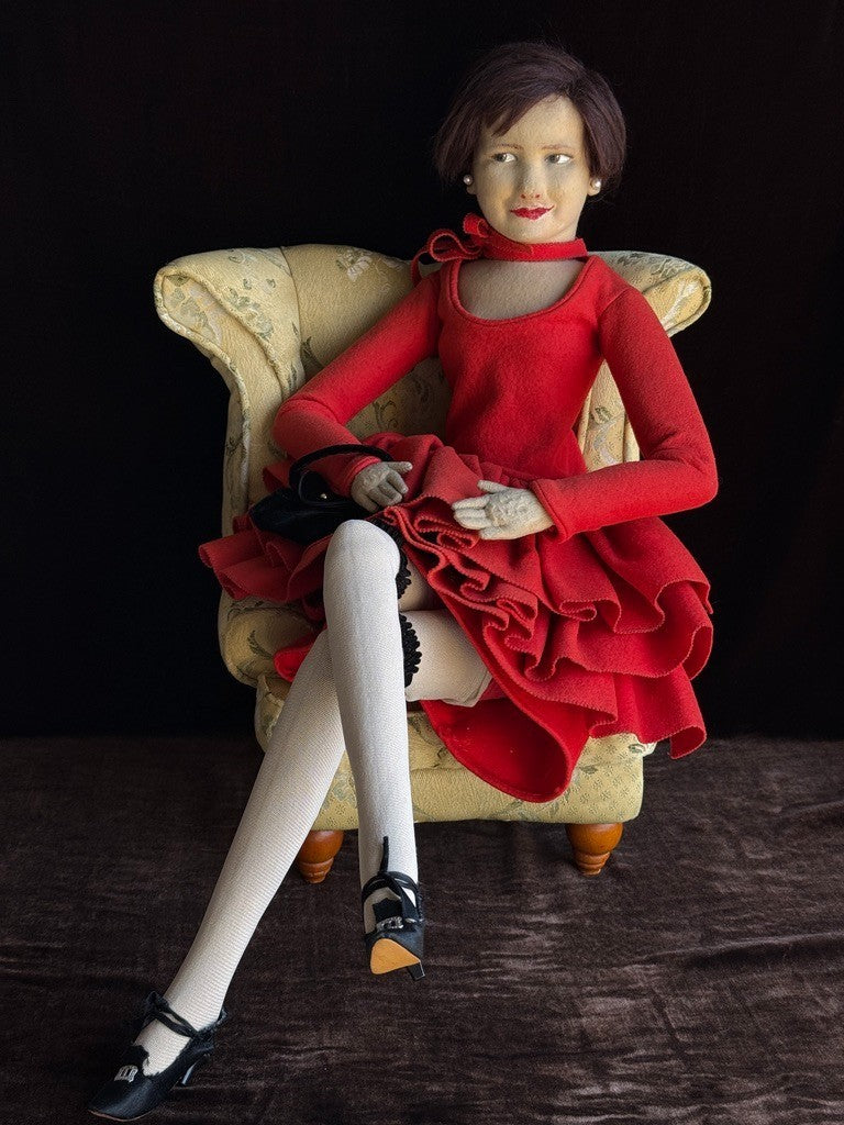 Vintage Italian 30" Lenci Mimy Marlene Dietrich 533 Series Felt Character Doll
