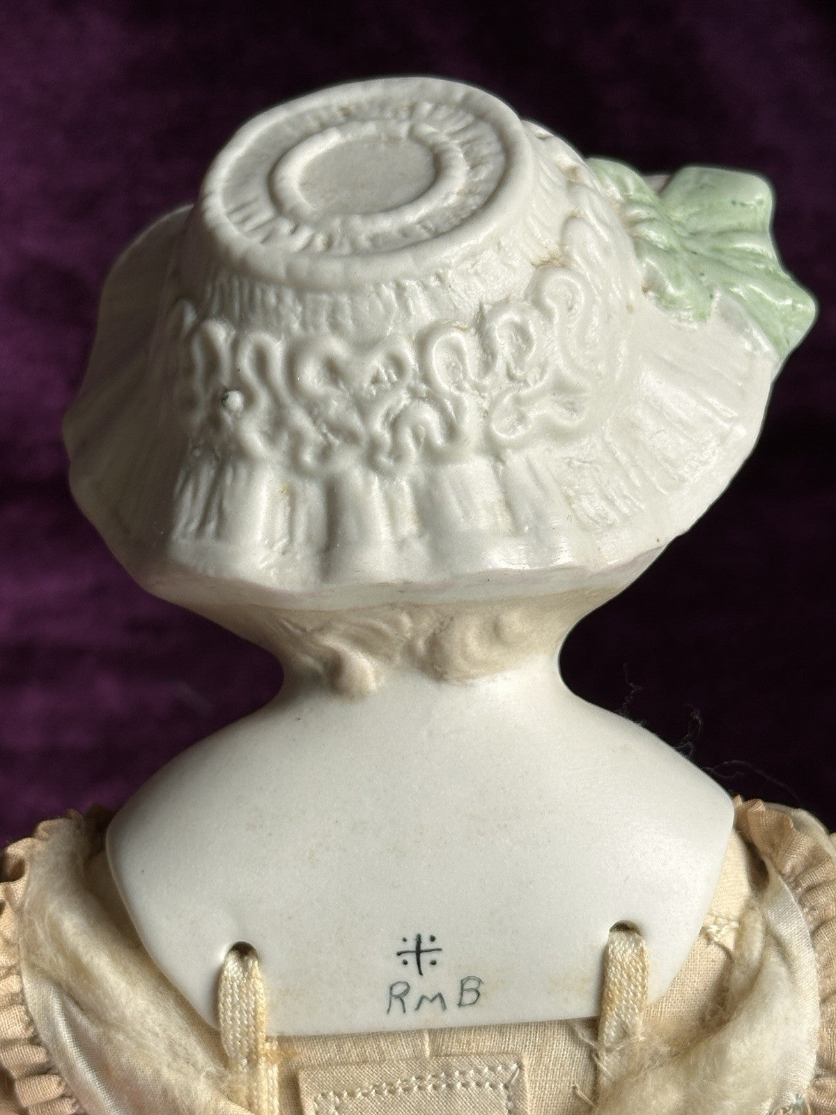 Vintage Porcelain 14.5” Reproduction of Antique Hertwig Parian China Head Doll