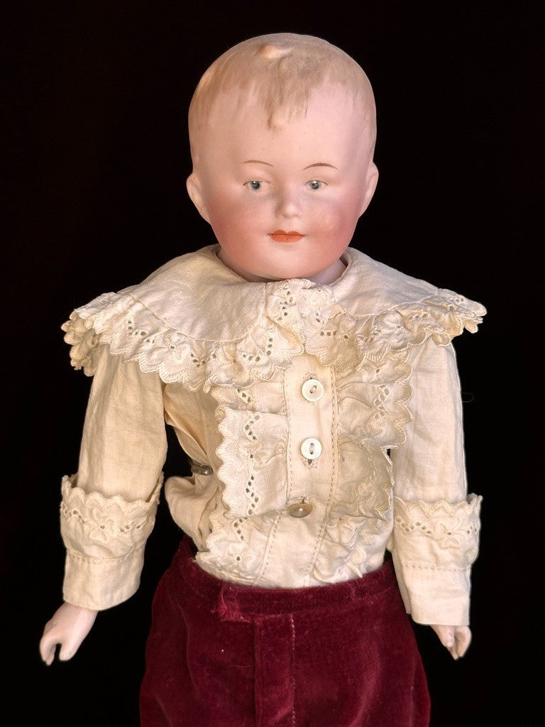 Antique German 12.5” Gebruder Heubach 8724 Bisque Head Character Boy Doll