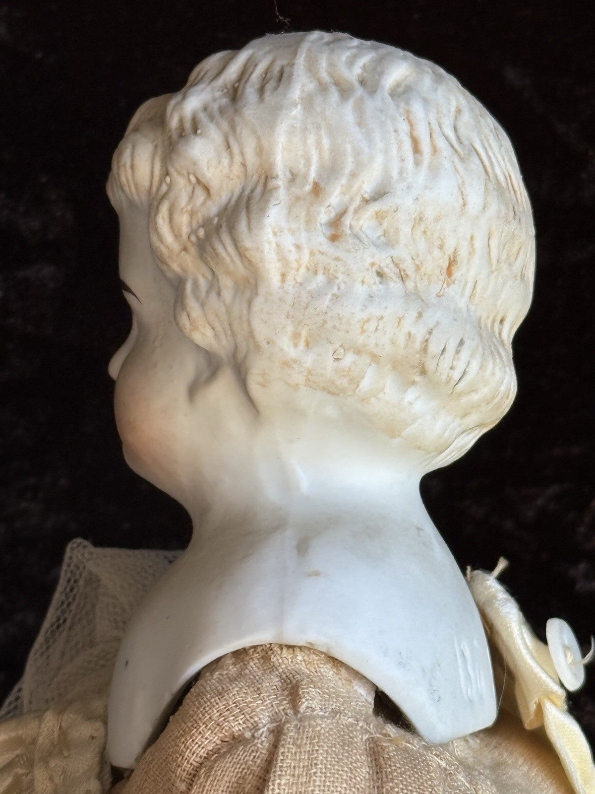 Antique German 16.5” Bisque Cloth Parian Bride Doll