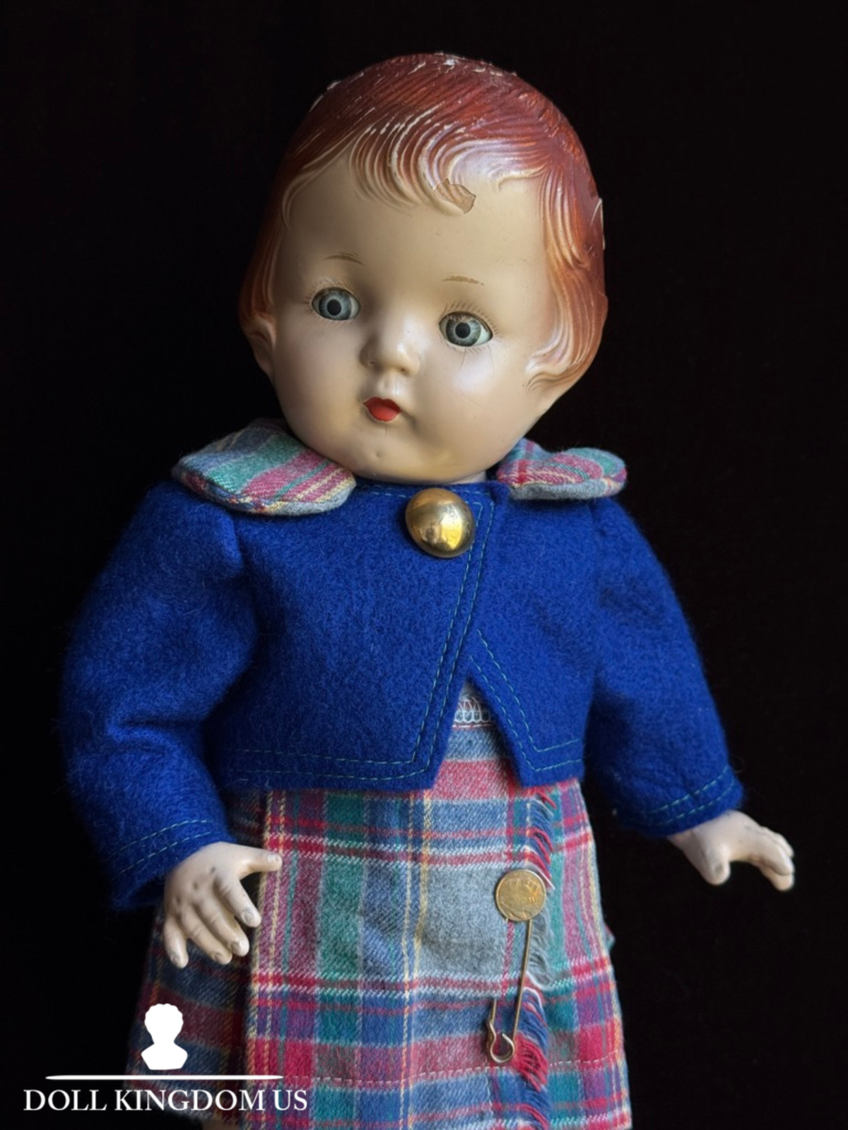 Unmarked Vintage American 17” Patsy Lou Composition Doll