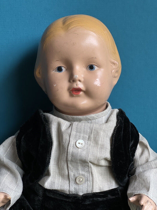 Antique Effanbee 15” Composition Walk Talk Sleep Molded Hair Doll