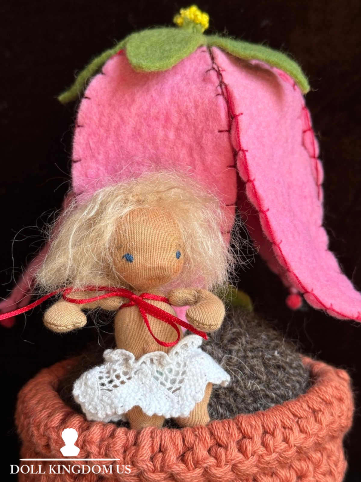 OOAK Miniature Waldorf Style Handmade Cloth Thumbelina Doll
