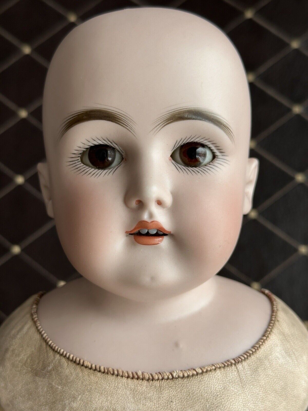 Antique German 22” Kestner Bisque Shoulder Head Leather Body Doll