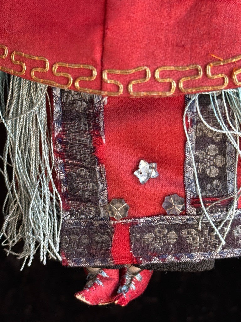 Antique Chinese Door of Hope Mission Carved Wood Cloth Young Female Bride Doll