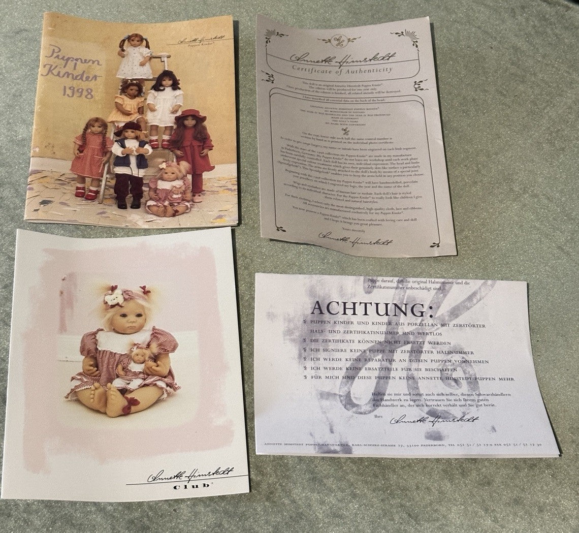 MIB German Annette Himstedt Vinyl Baby & Kleine Leischen 24” Vinyl Dolls Box/Tag