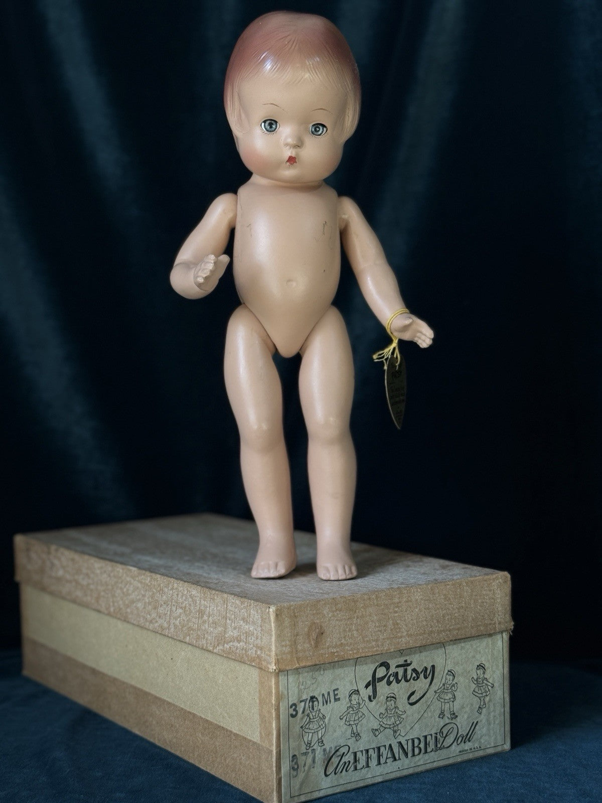 Original Box Vintage American 13” Patsy Composition Doll Tag