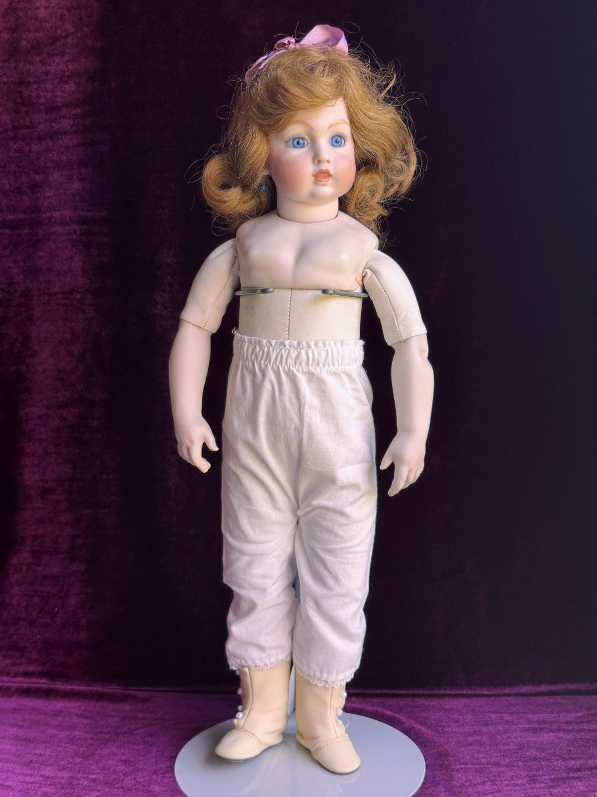 Vintage 1961 Bisque 21” Reproduction of Antique French Bru Circle Dot Doll