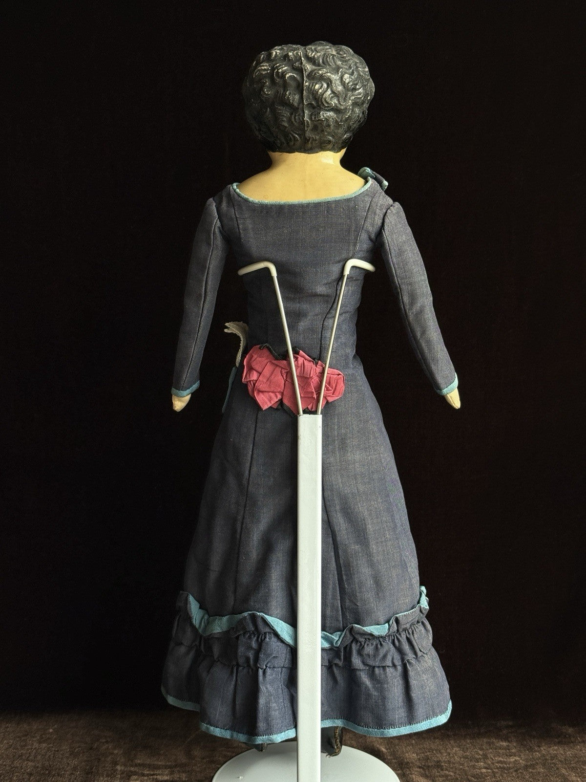 Antique German 20.5” Papier Mache Shoulder Head Cloth Body Doll
